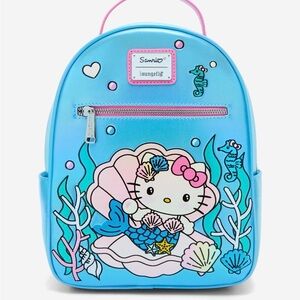 New Loungefly Sanrio Hello Kitty Mermaid Metallic Mini Backpack